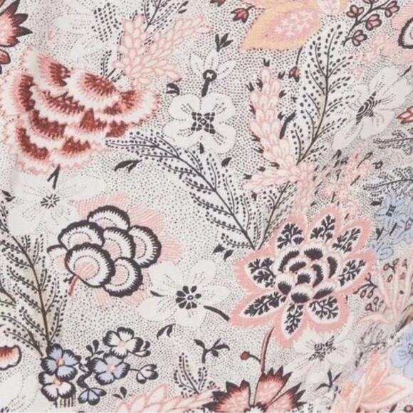 Rebecca Taylor Floral Lotus Print Cottagecore Mini Dress Size Large Gently Used - Picture 6 of 13